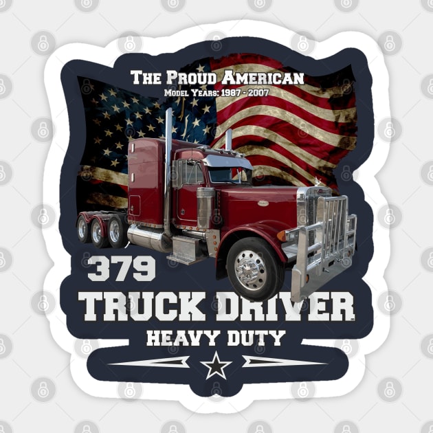 Proud American truck Driver Sticker by comancha